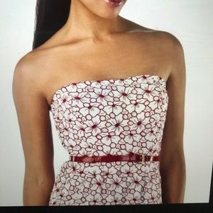 JEAN PAUL GAULTIER Dress Laser Cut COASTAL DESIGNER Strapless Belted 
Sz Jr. 9